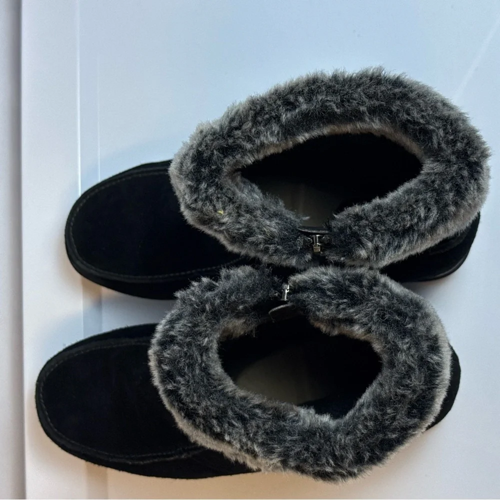 ZeroXposur Womens Irene Black Winter Boots w/ Faux Fur Trim sz 10M Outdoor Comfy